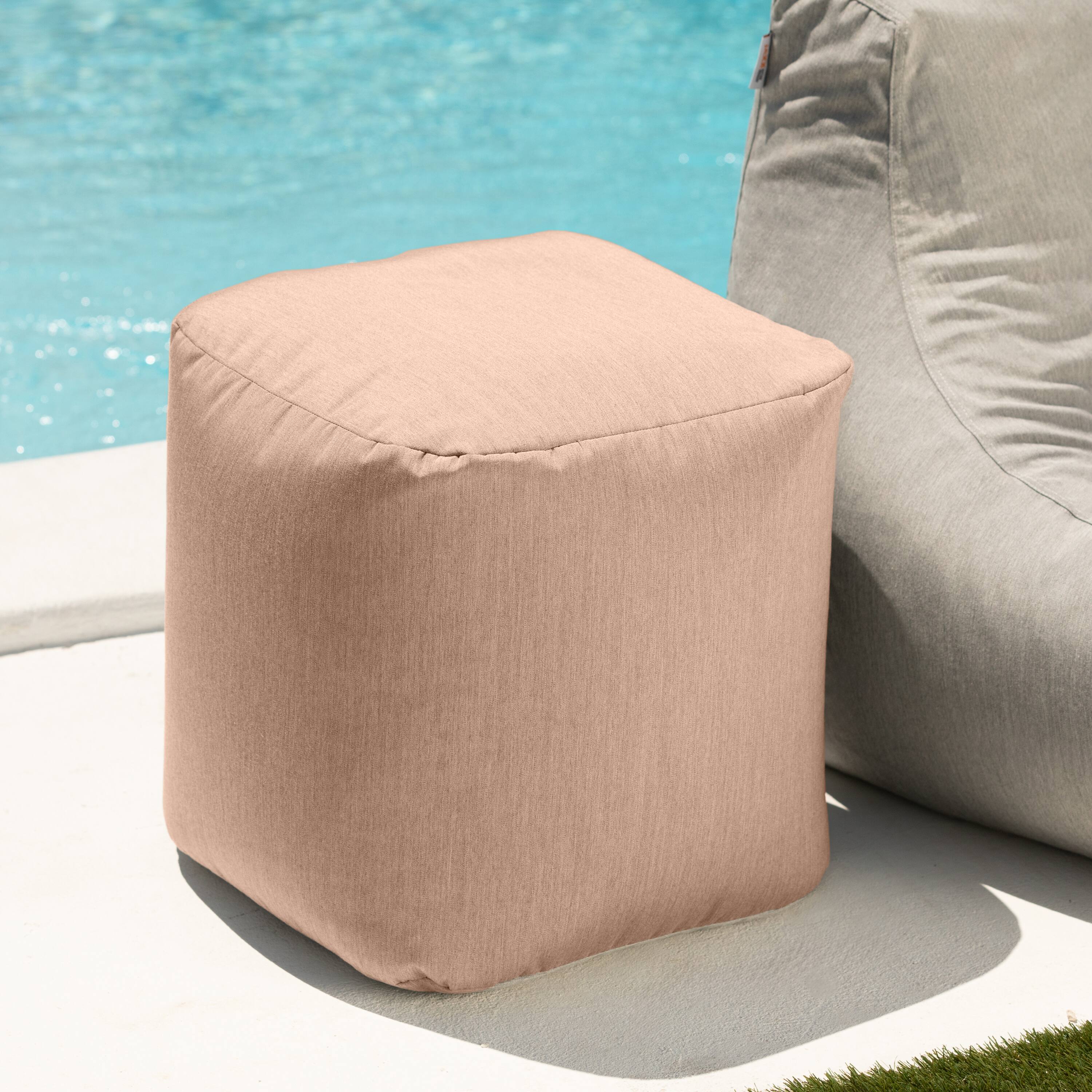 Alt View 1. Jaxx - Jaxx Luckie Outdoor Patio Bean Bag Ottoman, Petal - Petal.