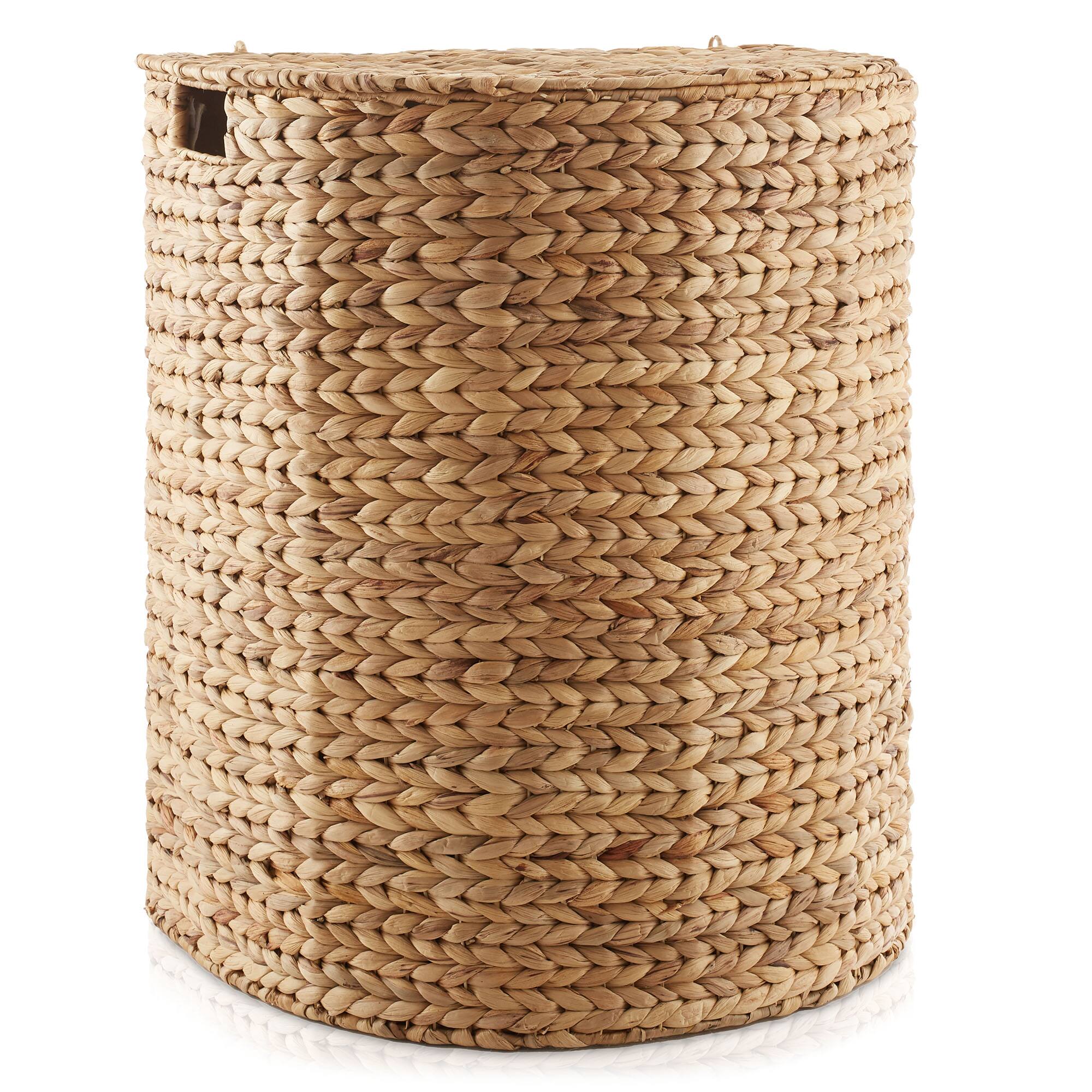 Alt View 3. Casafield - Half Moon Laundry Hamper Basket w/ Lid and Removable Liner for Clothes - Natural.