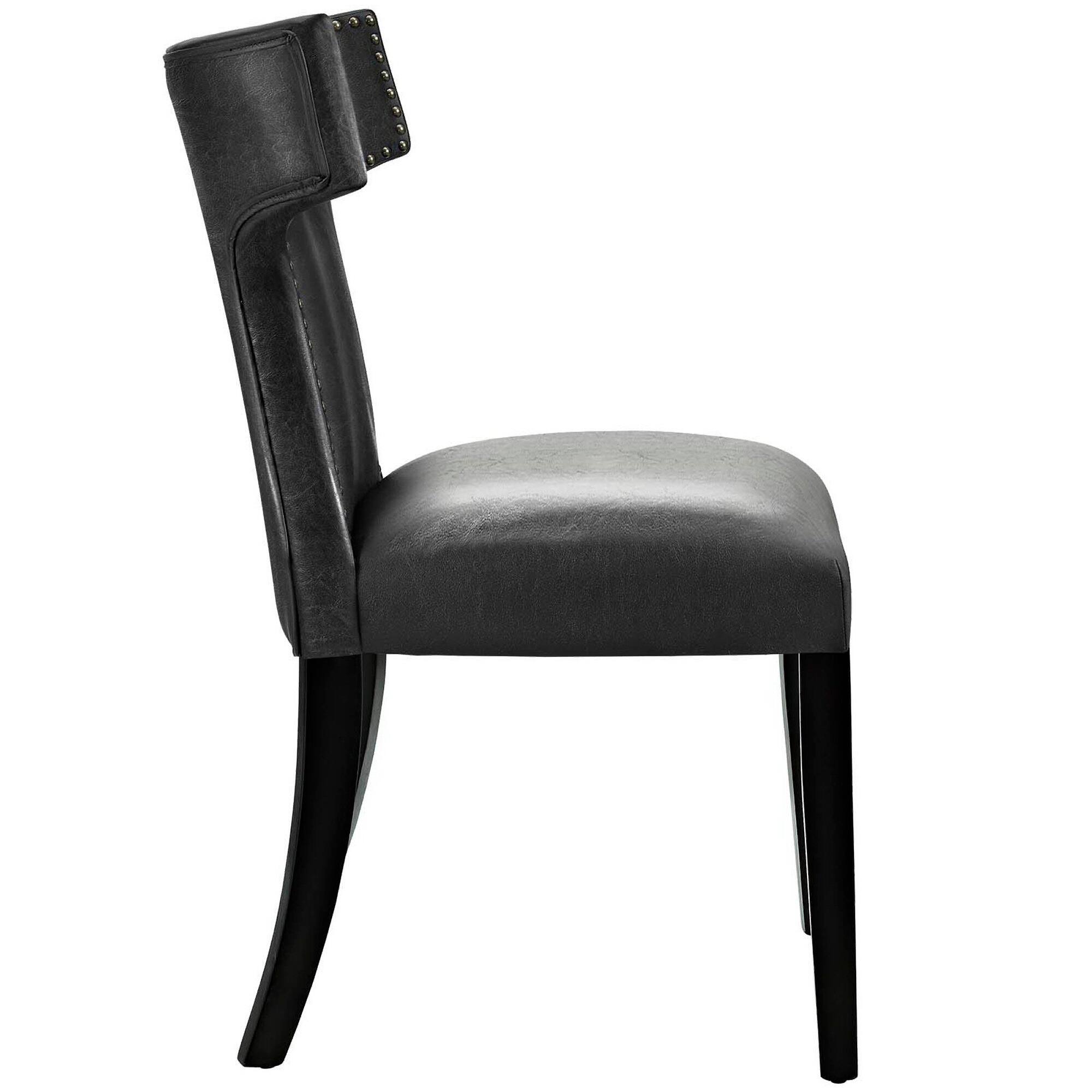 Back. Modway - Curve Vinyl Dining Chair Set of 2 by Modway - Black.