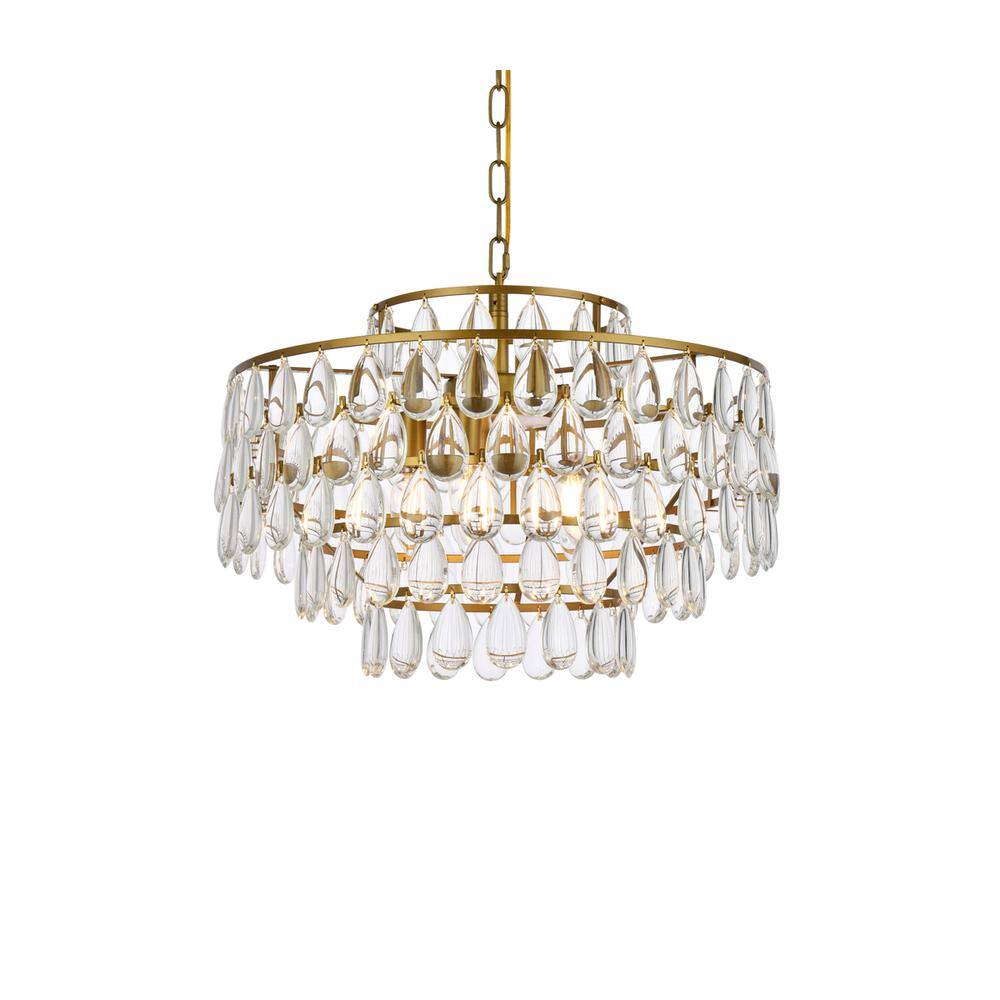 Angle. Elegant Lighting - Mila 20 inch pendant in brass - Brass.