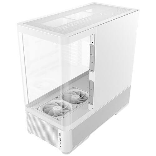 Back. Antec - C6 Curve Air White ATX Mid-Tower Case, Panoramic Tempered Glass, 3 PWM Fans Included, Support 360mm Radiator & 450mm GPU - White.