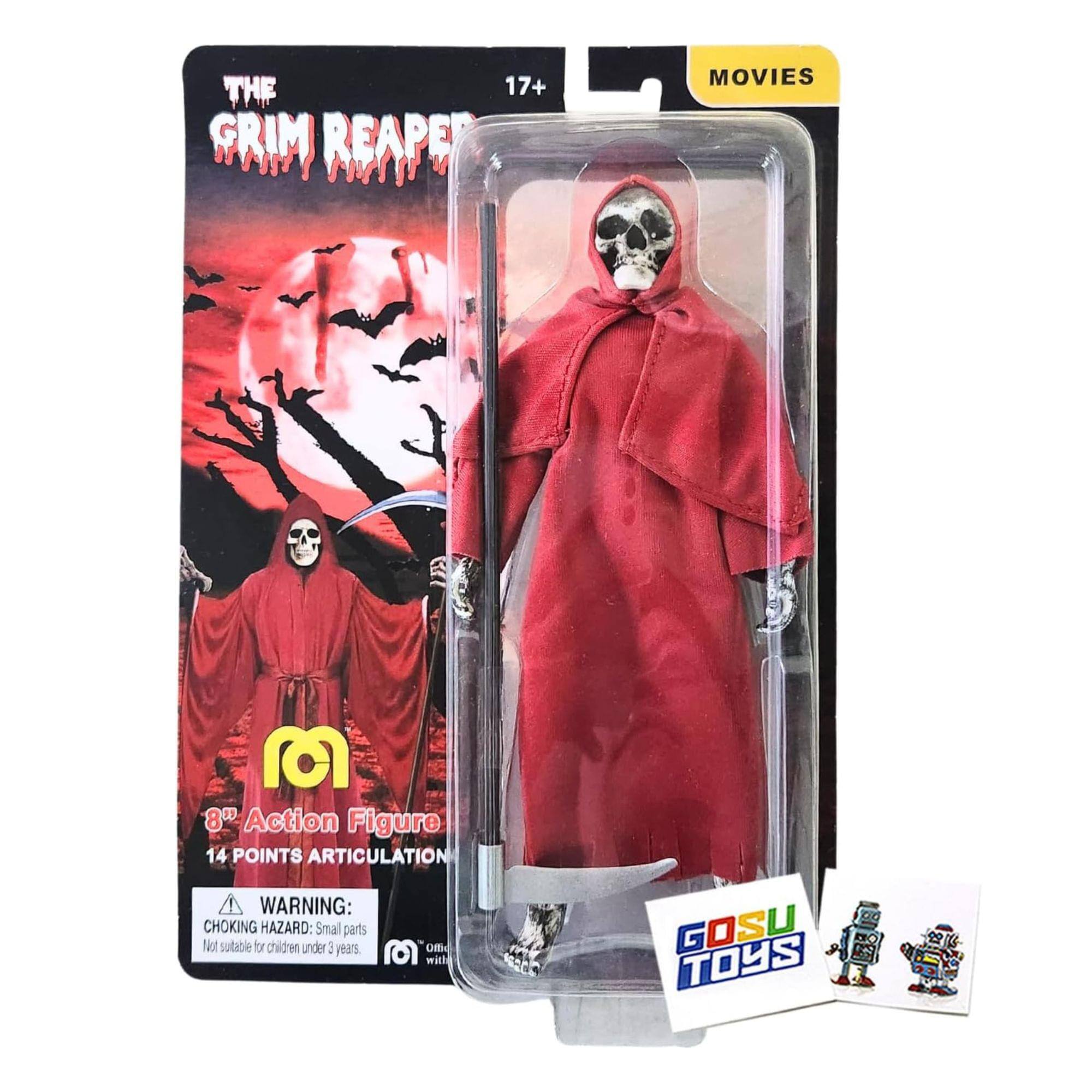 THE 17+ GRIM REAPER MOVIES 8" Action Figure 14 POINTS ARTICULATION  
WARNING: CHOKING HAZARD: Small parts Not suitable for children under 3 years  
GOSU TOYS