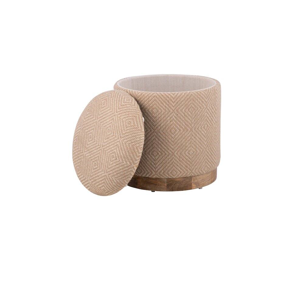 Alt View 5. Carolina Chair & Table - Handwoven Hesperus Diamond Juste Storage Ottoman - Natural Jute.