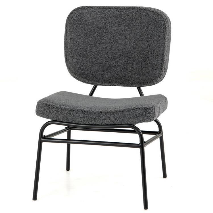 Front. SlickBlue - Contemporary Upholstered Accent Chair – Ergonomic Padded Chair for Living Room or Office - Grey.