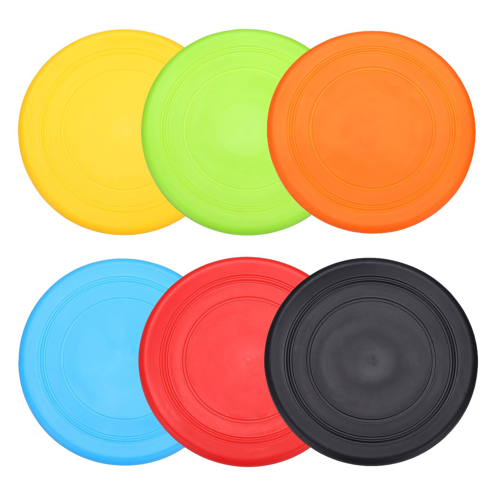 Front. Unique Bargains - Soft Flying Disc, 6pcs 7" Outdoor Sports Training Playing for Beach/Backyard/Lawn/Park Game - Orange/Blue/Red/Black/Yellow/Green.