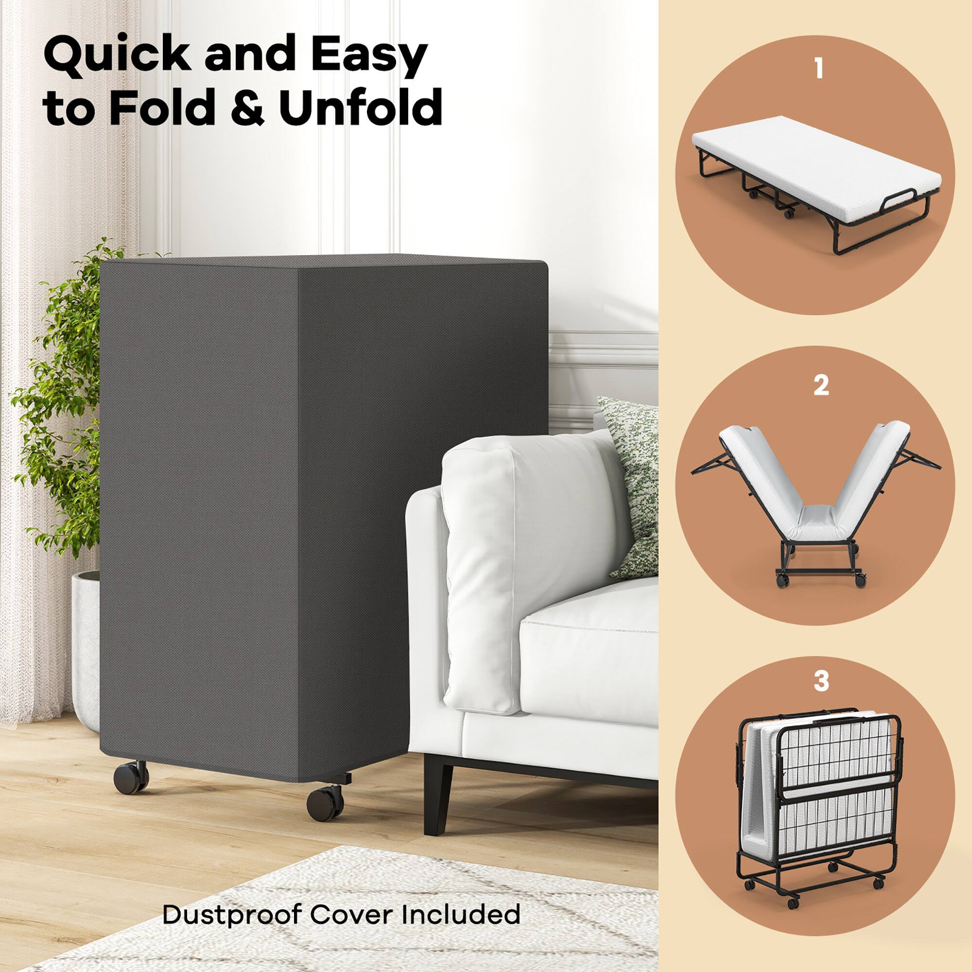 Quick and Easy to Fold & Unfold

1
2
3

Dustproof Cover Included