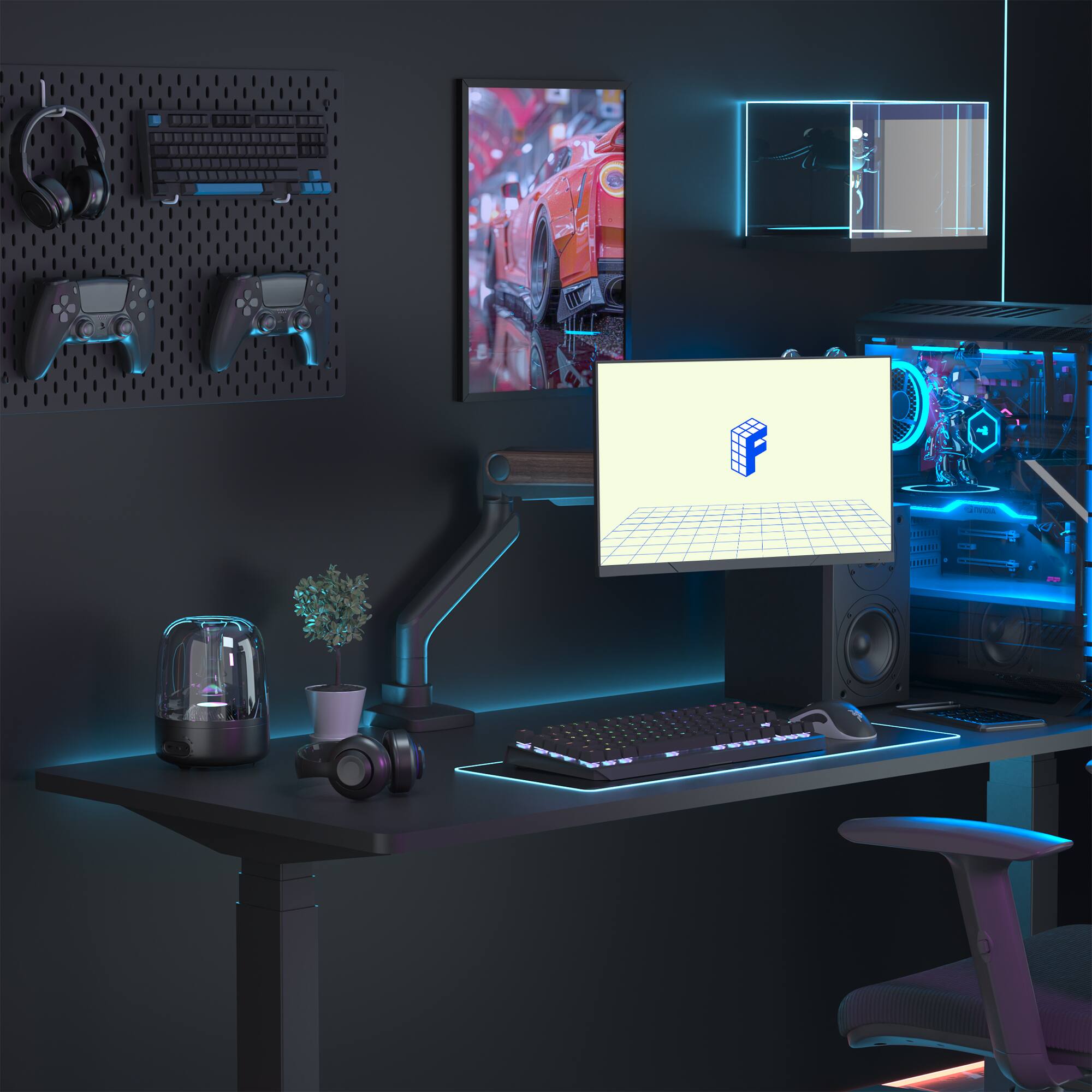 Alt View 9. FlexiSpot - MA9 Premium Single Monitor Arm for 17"-49" Monitor - Black.