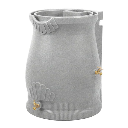 Front. Good Ideas - Good Ideas RWURN50-LIG 50 Gallon Rain Saver Wizard Barrel Urn, Light Granite - Granite.