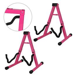5 CORE - 5Core Guitar Stand A Frame w Foam Arm for Acoustic Bass - Baby Pink