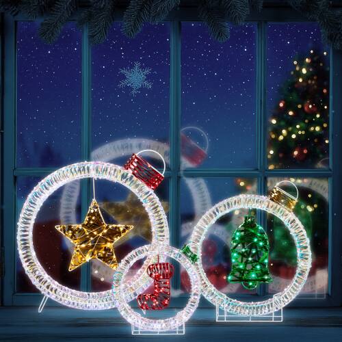 Alt View 9. Winado - 3 PCS Christmas Lighted Iridescent Cut-out Light Bulb with Light Bulb for Christmas Holiday Decoration - Multicolor.