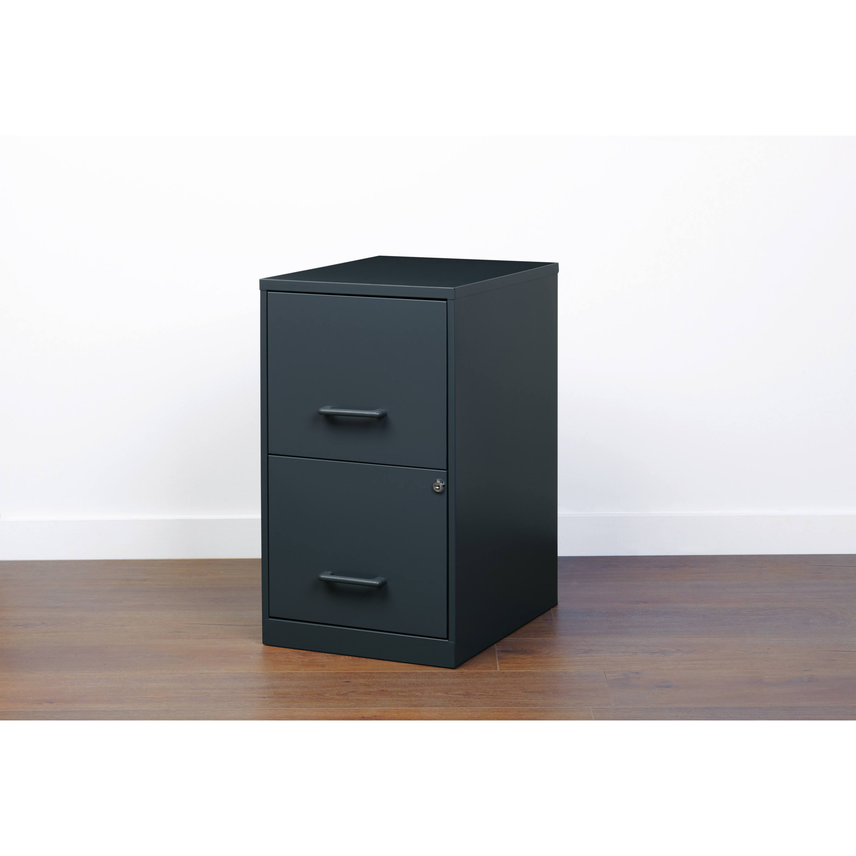 Alt View 16. Hirsh - Office Designs 18in. 2-Drawer Metal File Cabinet - Charcoal.