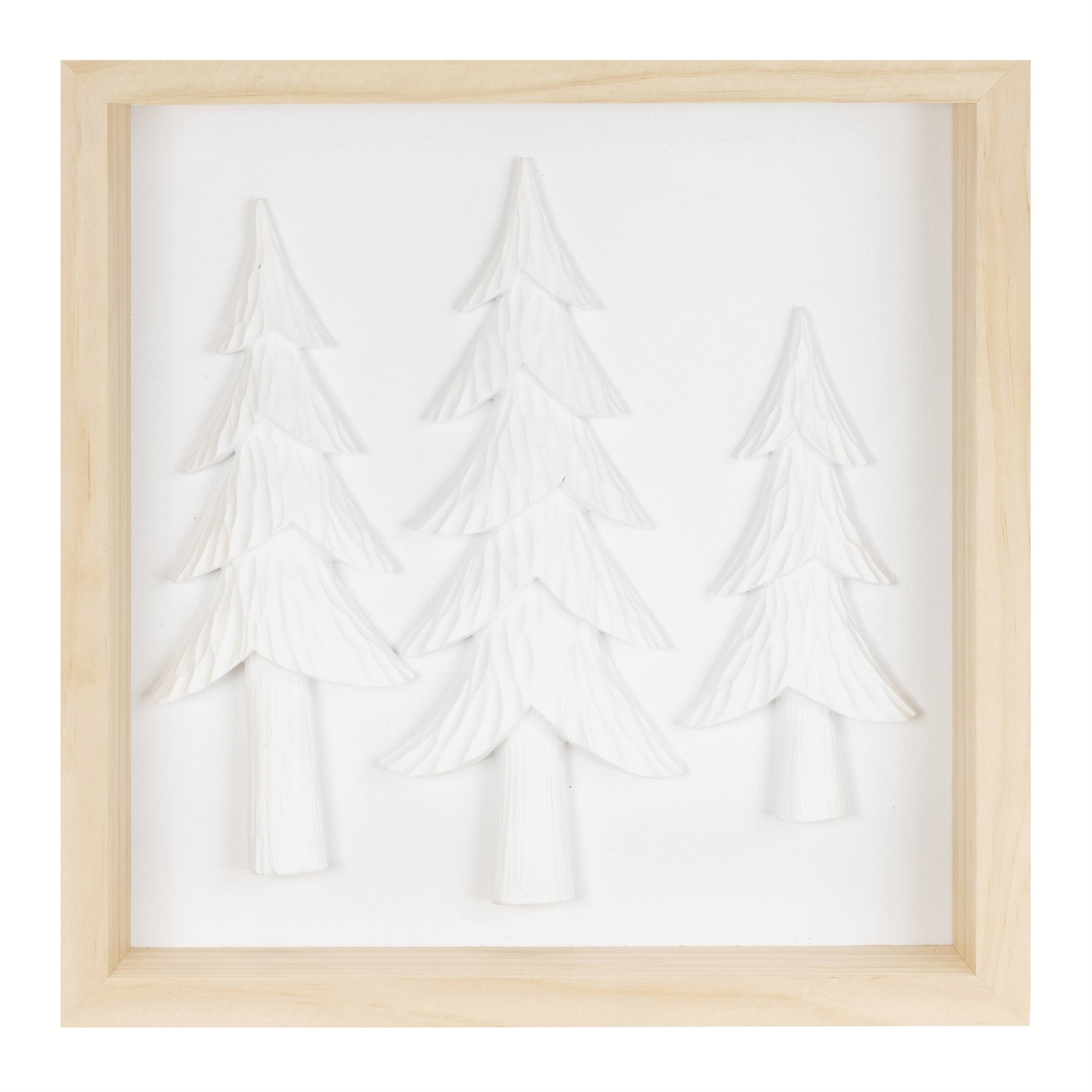 Left. BreeBe - Framed Holiday Deer and Tree Artwork (Set of 2) - White, Brown.