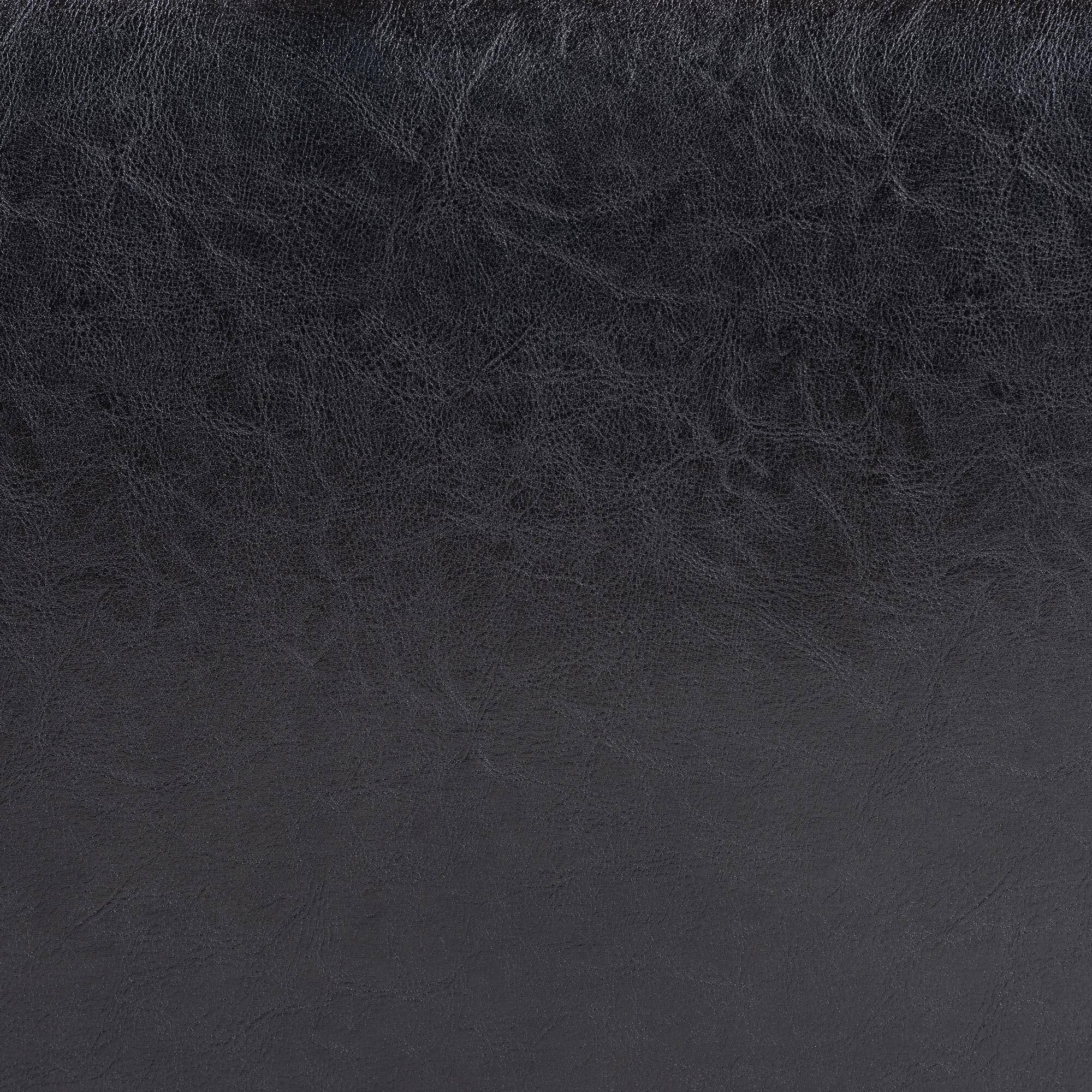 Alt View 1. Baxton Studio - Full Leather Ottoman With Rounded Sides - Black.