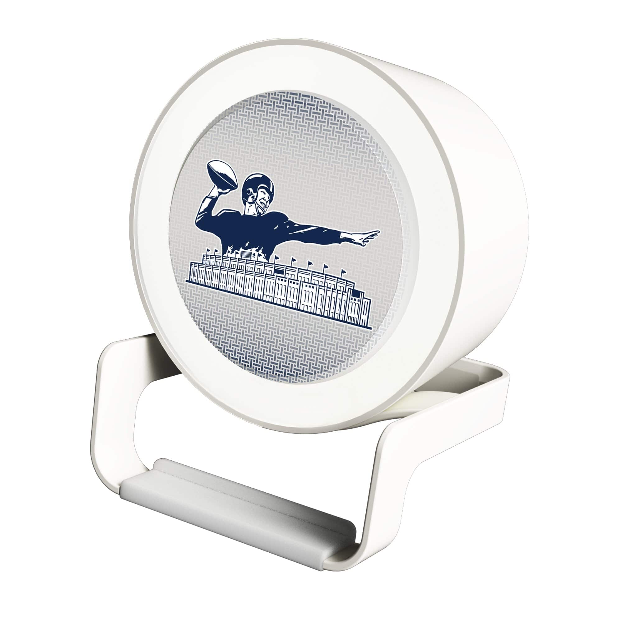 Front. Keyscaper - New York Giants Linen Print Nightlight Charger & Bluetooth Speaker - White.