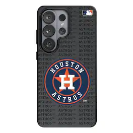 Keyscaper - MLB - Houston Astros Text Backdrop Galaxy Magnetic Bump Case - S25 Ultra - Black