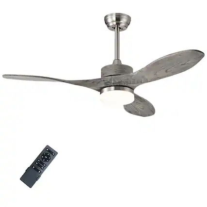 Front. Costway - Costway 48 Inch Reversible Ceiling Fan w/ LED Light, Remote Control, 6 Speeds & 8H Timer - Nickel.