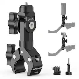 Neewer - Motorcycle Handlebar Mount for Camera - 360° Rotation Clip for Insta360 X5 & GoPro Hero 13