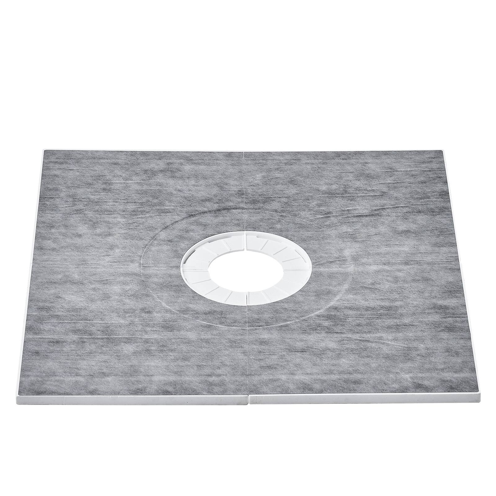 Front. VEVOR - Shower Curb Kit, 36"x36" Shower Pan Kit with 6.3" Central Drain, Lightweight EPS Shower Installation Kits - Gray.