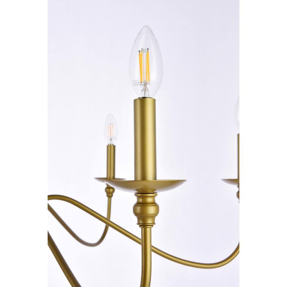 Back. Living District - Rohan 6 lights brass chandelier - Brass.