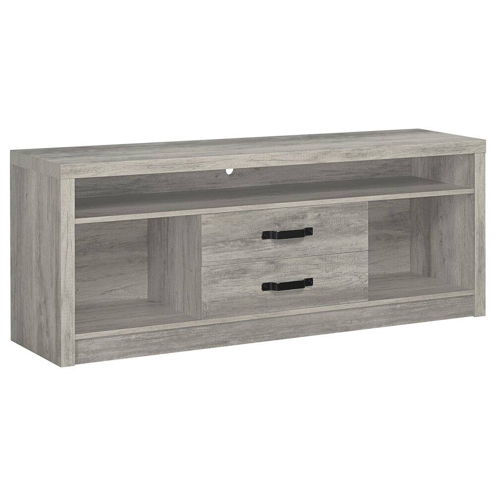 Front. Coaster Co. of America - Burke 2-drawer Engineered Wood 59" TV Stand Grey Driftwood - Brown.