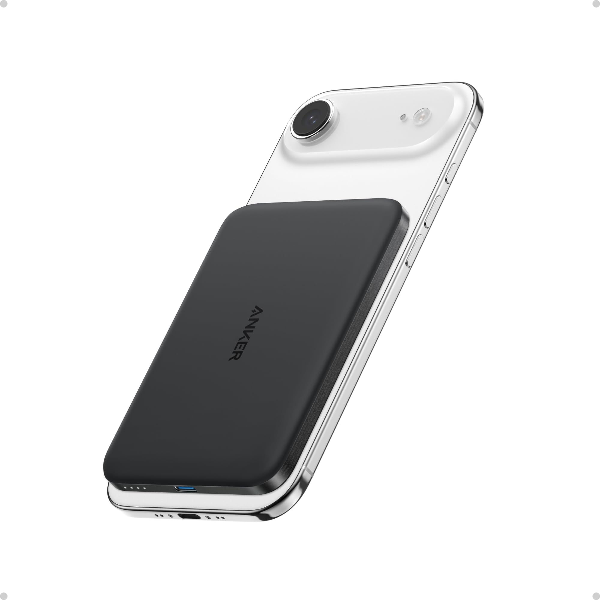 Front. DORLUKFU - Nano Power Bank, Ultra-Slim 5,000mAh Magnetic Wireless Charging Battery, Qi2 Certified 15W Max MagSafe-Compatible.