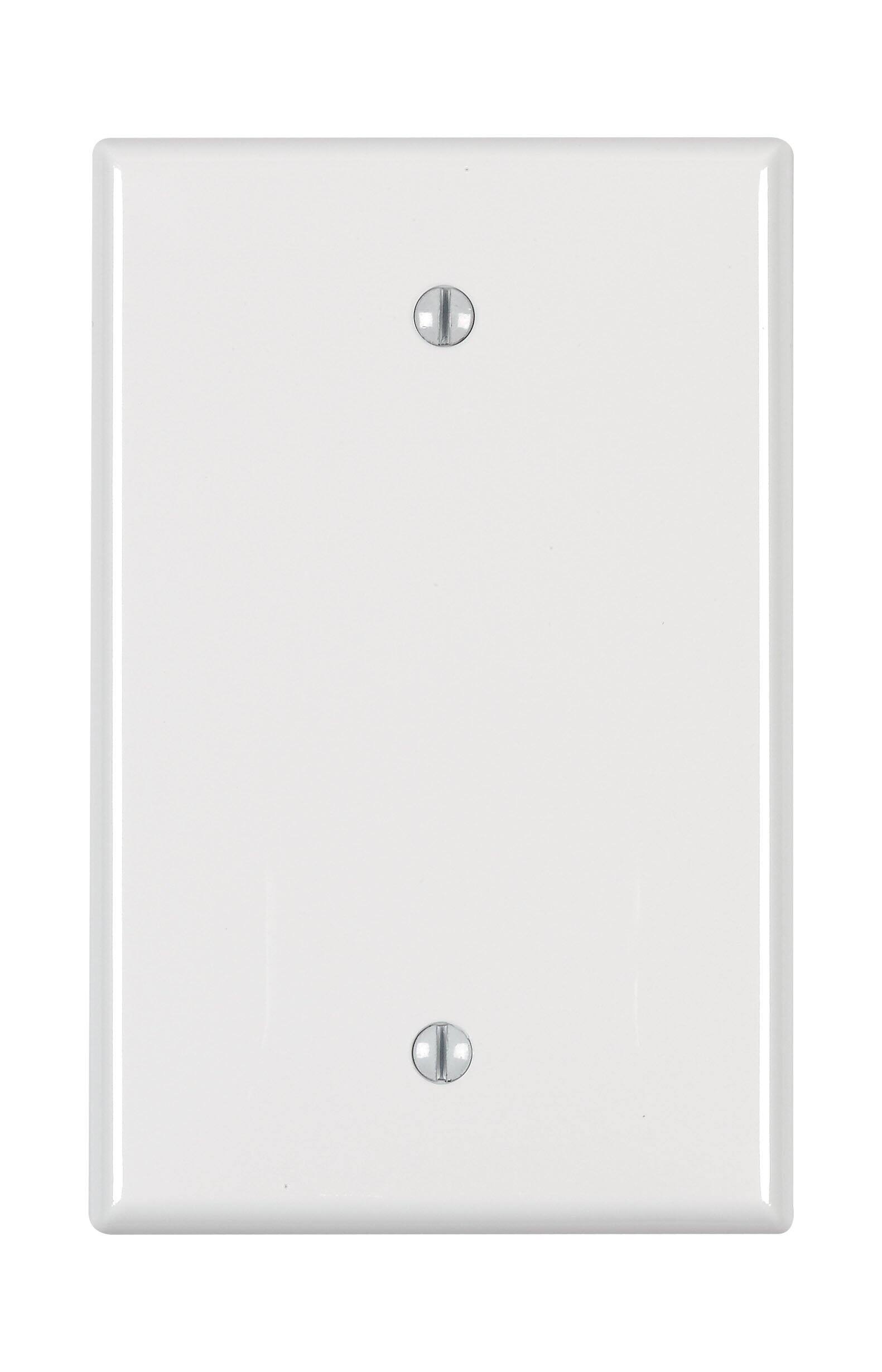 Front. Leviton - Leviton White 1 gang Nylon Blank Wall Plate 1 pk (Case of 25) - White.