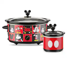 Disney - Mickey Mouse 5 Quart Slow Cooker with 20 Ounce Dipper - Red