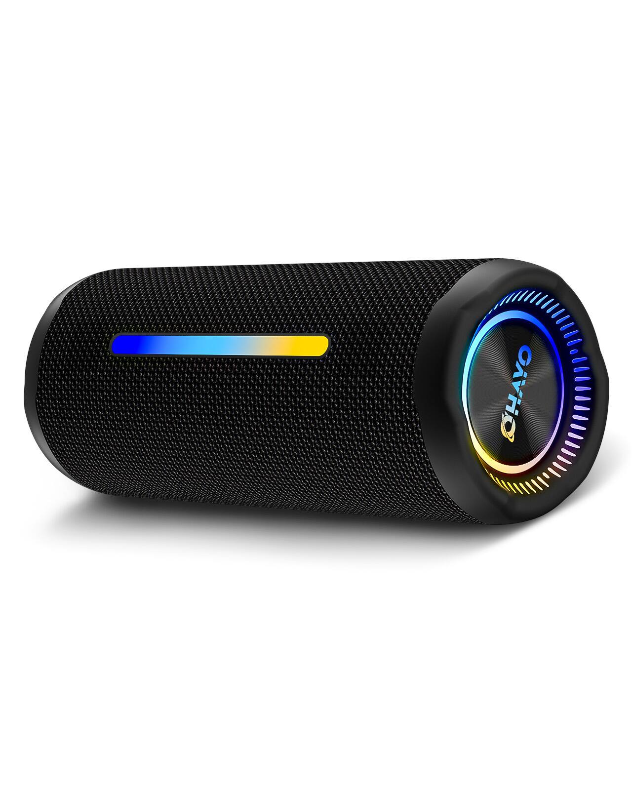 Front. OHAYO - Ohayo Portable Bluetooth Speaker，25W IPX7 Waterproof, 24H Playtime, TWS, RGB Lights - black.