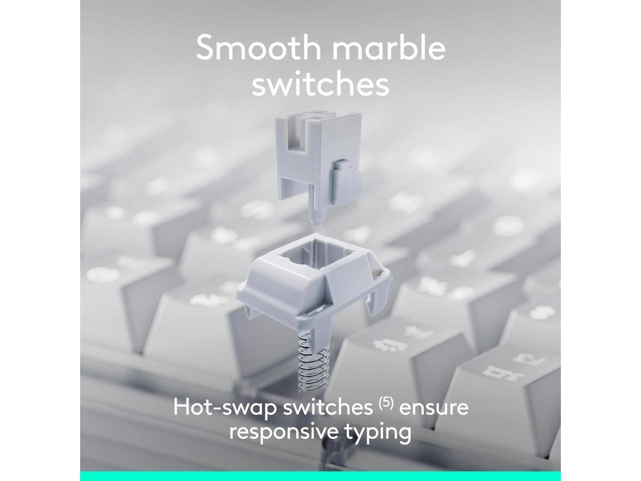 Smooth marble switches SJ DS Hot-swap switches (5) ensure responsive typing