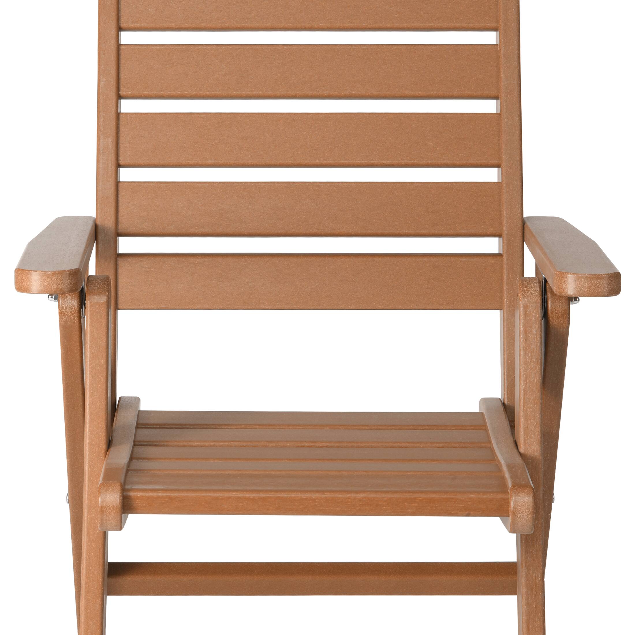 Alt View 4. WestinTrends - WestinTrends Azura HDPE Adjustable Highback Folding Outdoor Patio Dining Chairs Set of 2 - Teak.