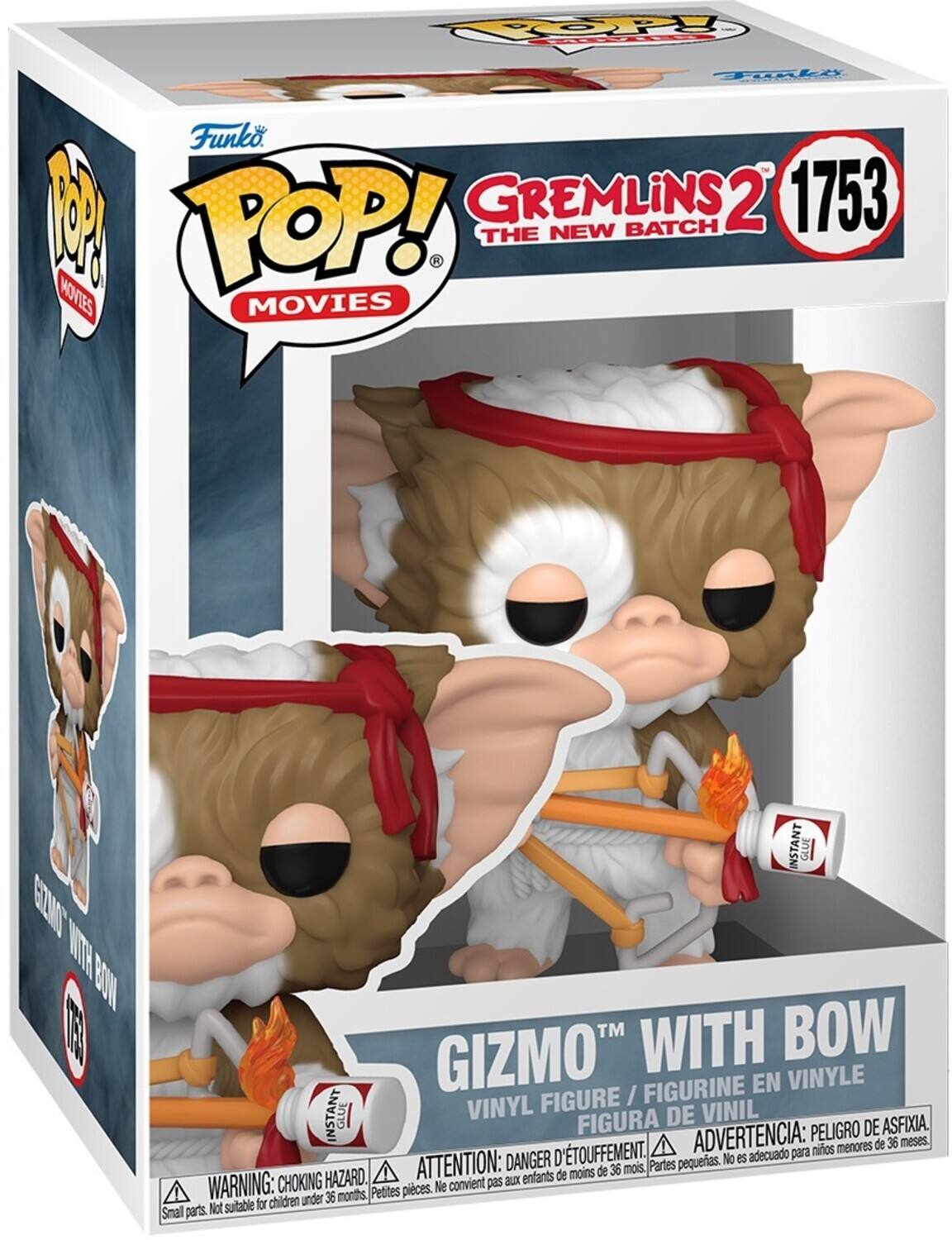 Funko Pop! Movies Gremlins 2 The New Batch 1753
Gizmo™ With Bow Vinyl Figure / Figurine En Vinyle

Warning: Choking Hazard. Small parts. Not suitable for children under 36 months. Petite pièces. Ne convient pas aux enfants de moins de 36 mois. Danger d'étouffement. Peligro de asfixia. Partes pequeñas. No es adecuado para niños menores de 36 meses.