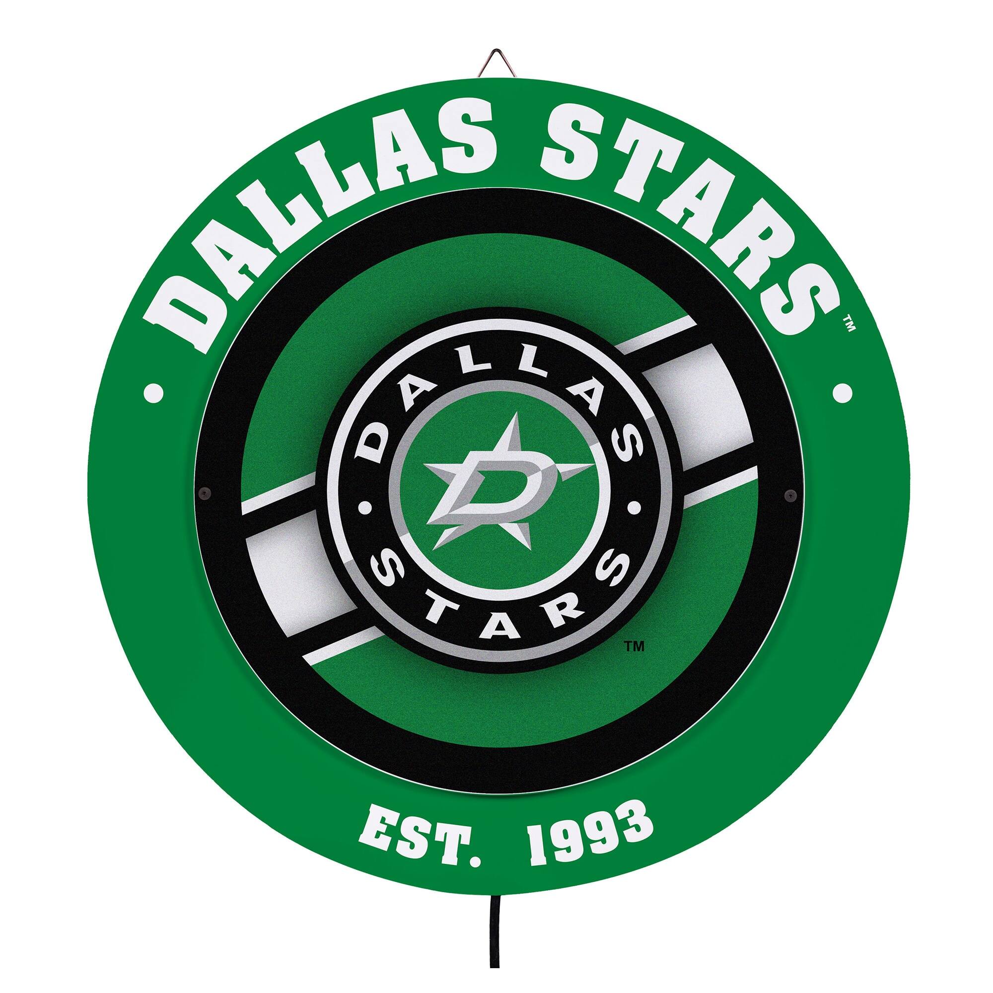 Dallas Stars 15" LED Round Metal Lit Wall Sign