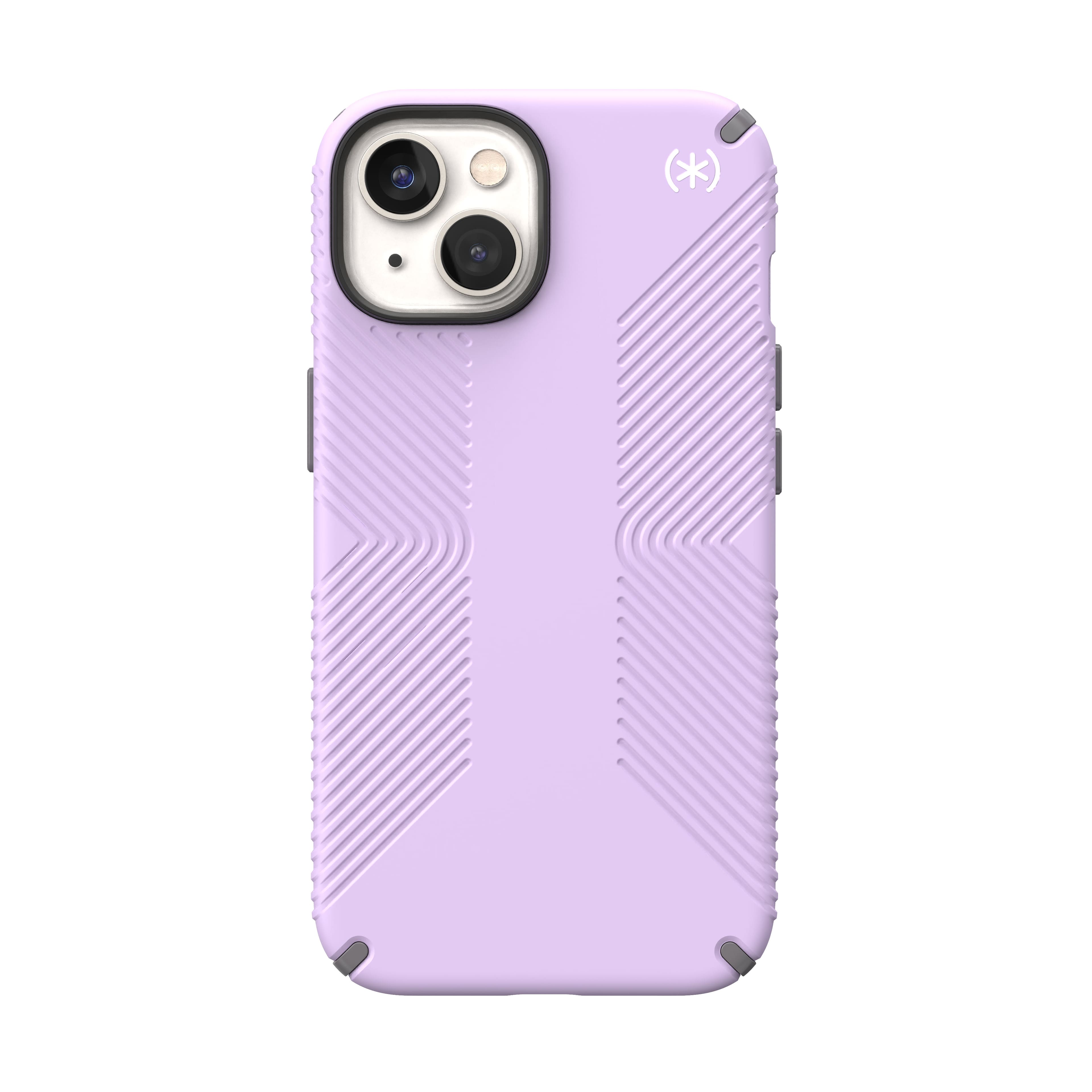 Front. Speck - Presidio2 Grip Case with MagSafe for Apple iPhone 14 - Spring Purple.