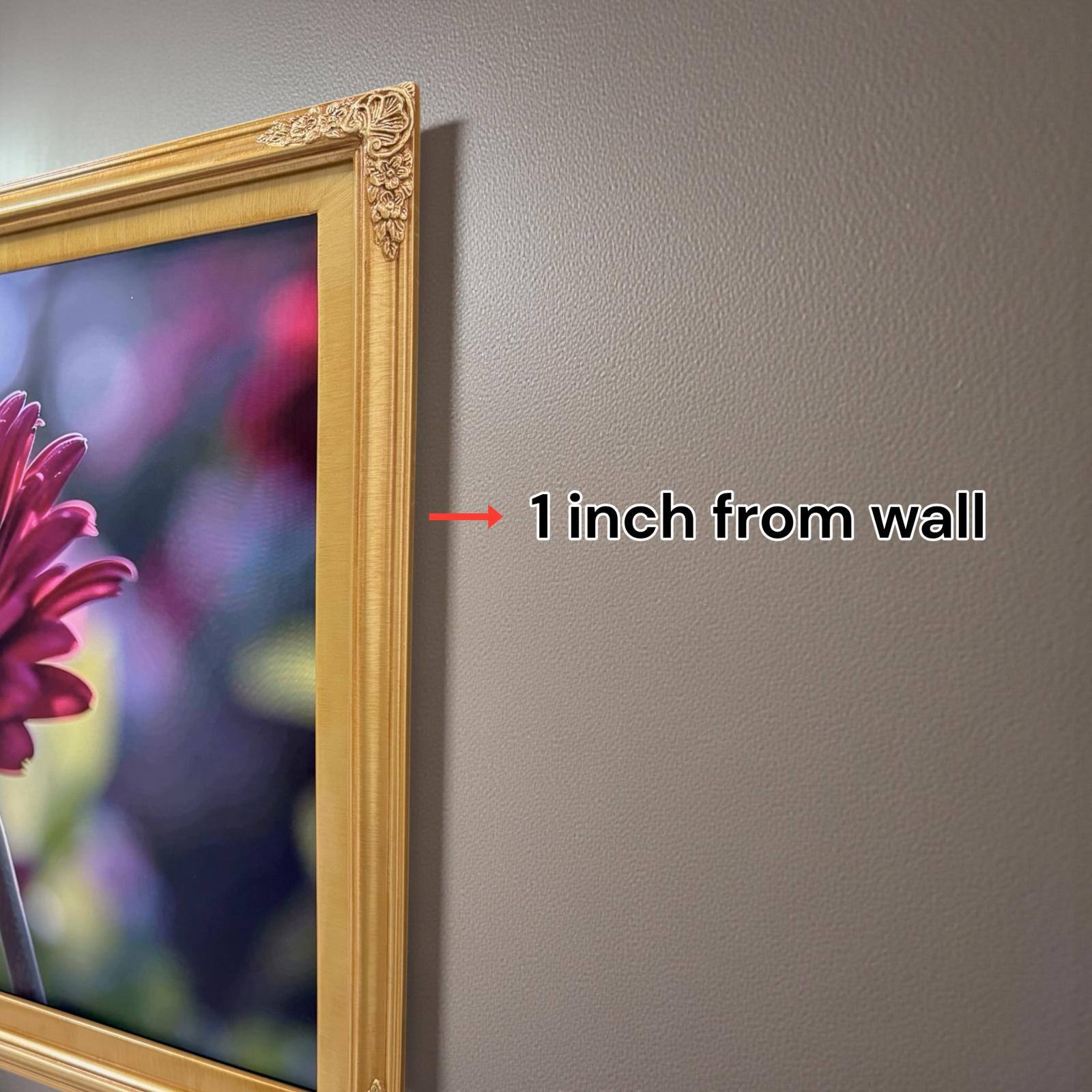 1 inch from wall
