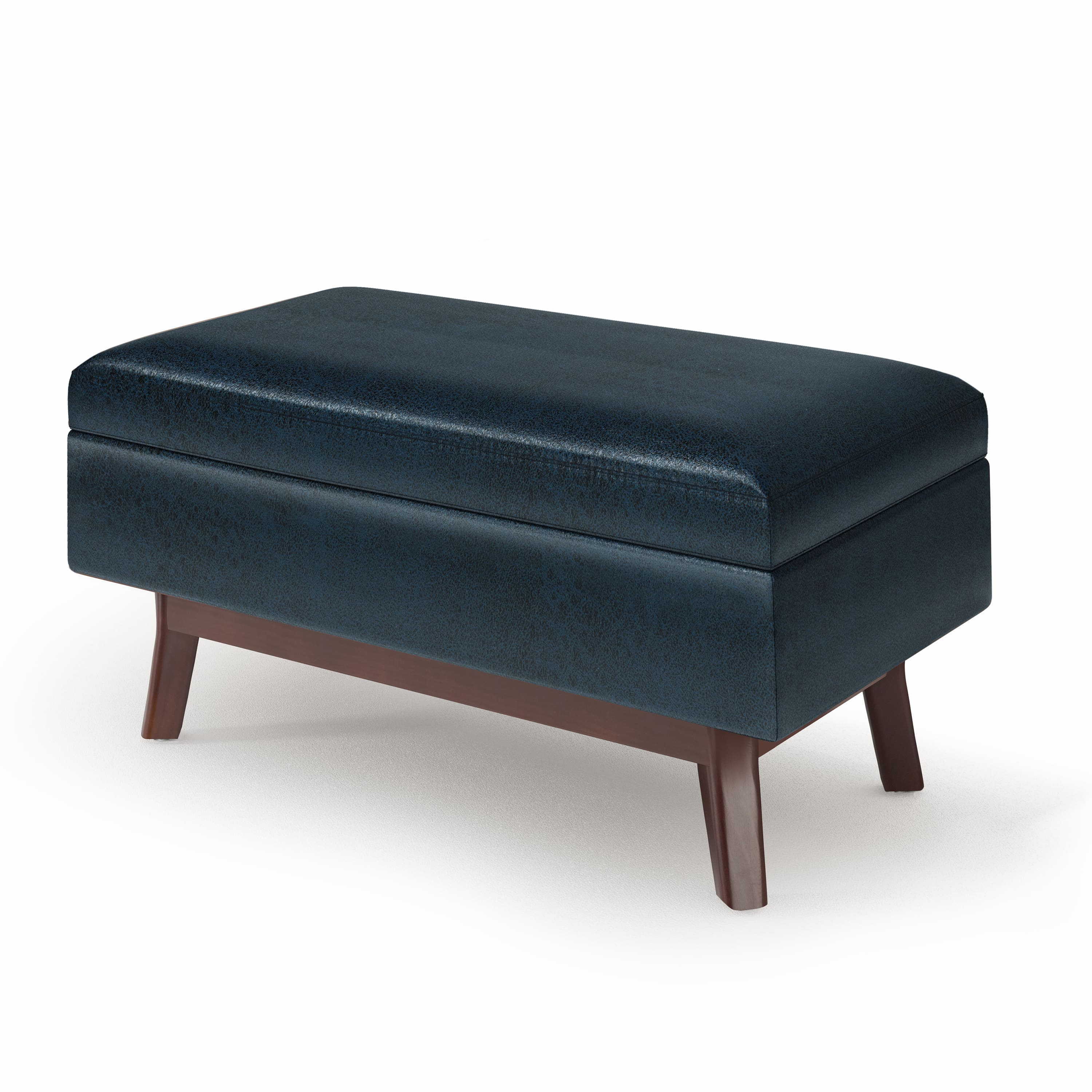 Simpli Home – Owen Small Rectangular Storage Ottoman – Distressed Dark Blue Sansujyuku sansujyuku.com