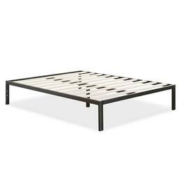 Hivvago - Full Size Modern Metal Platform Bed Frame with Wood Slats - Black