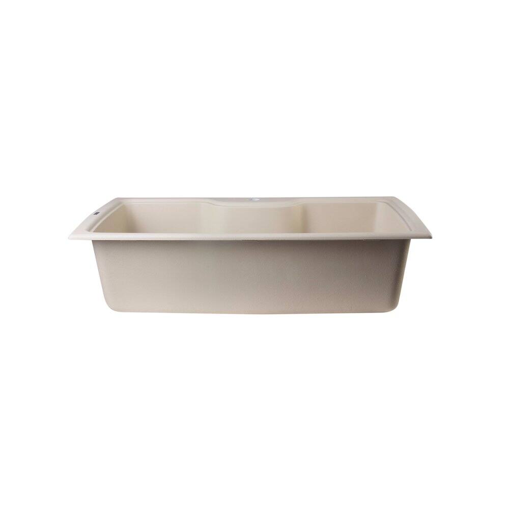 Alt View 5. Alfi - ALFI brand Biscuit 35 Drop-In Single Bowl Granite Composite Kitchen Sink - Beige.
