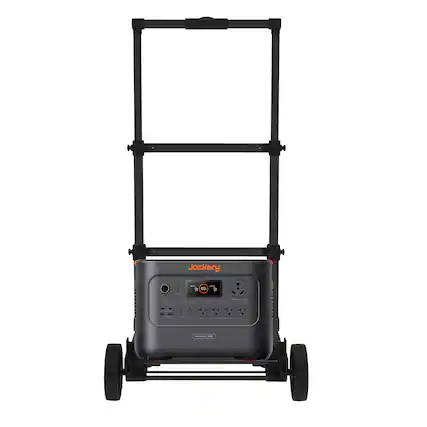 Front. Jackery - HomePower 3000 Portable Power Station (3072Wh) with a Trolley for Outdoor Use and Emergency Backup - Black.