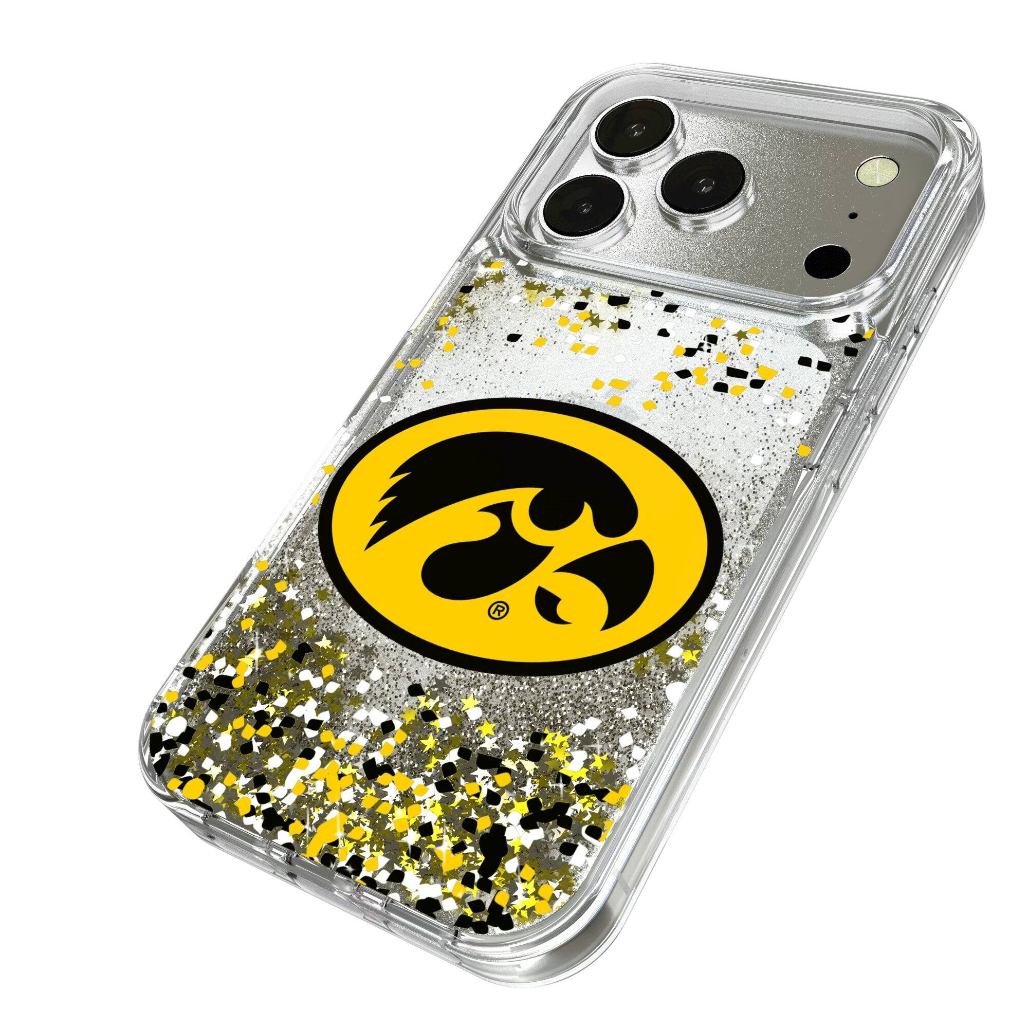 Alt View 1. Keyscaper - Iowa Hawkeyes iPhone Glitter Confetti Design Case - 14 - Multicolor.