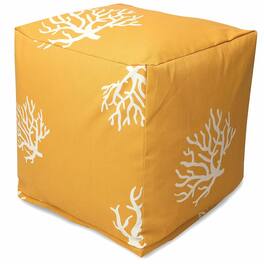 Majestic Home - Cube Pouf Coral - Yellow