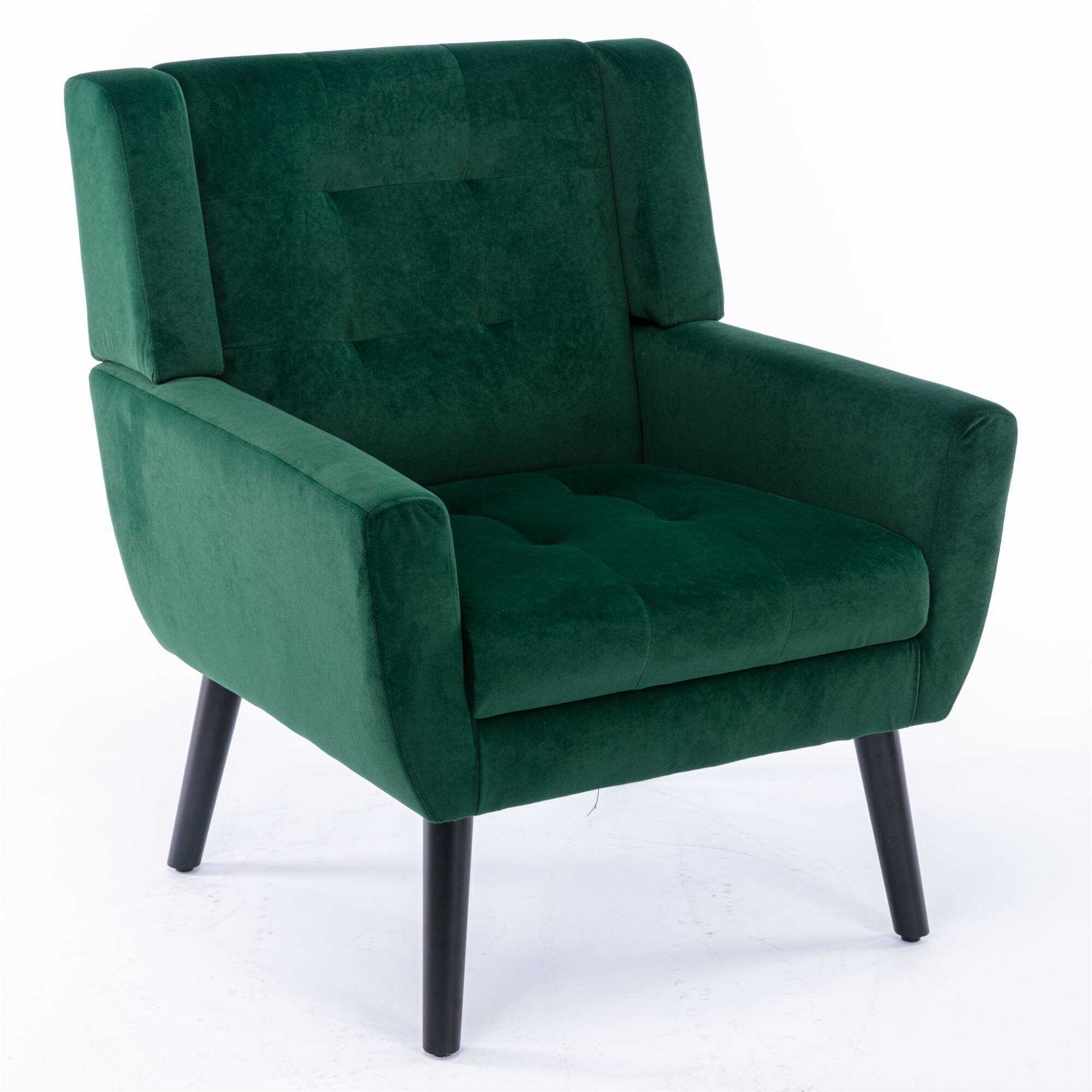 Alt View 8. GOODSILO - Luxury Velvet Upholstered Accent Chair with Ergonomic Design for Living Room and Bedroom Comfort - Retro Green.