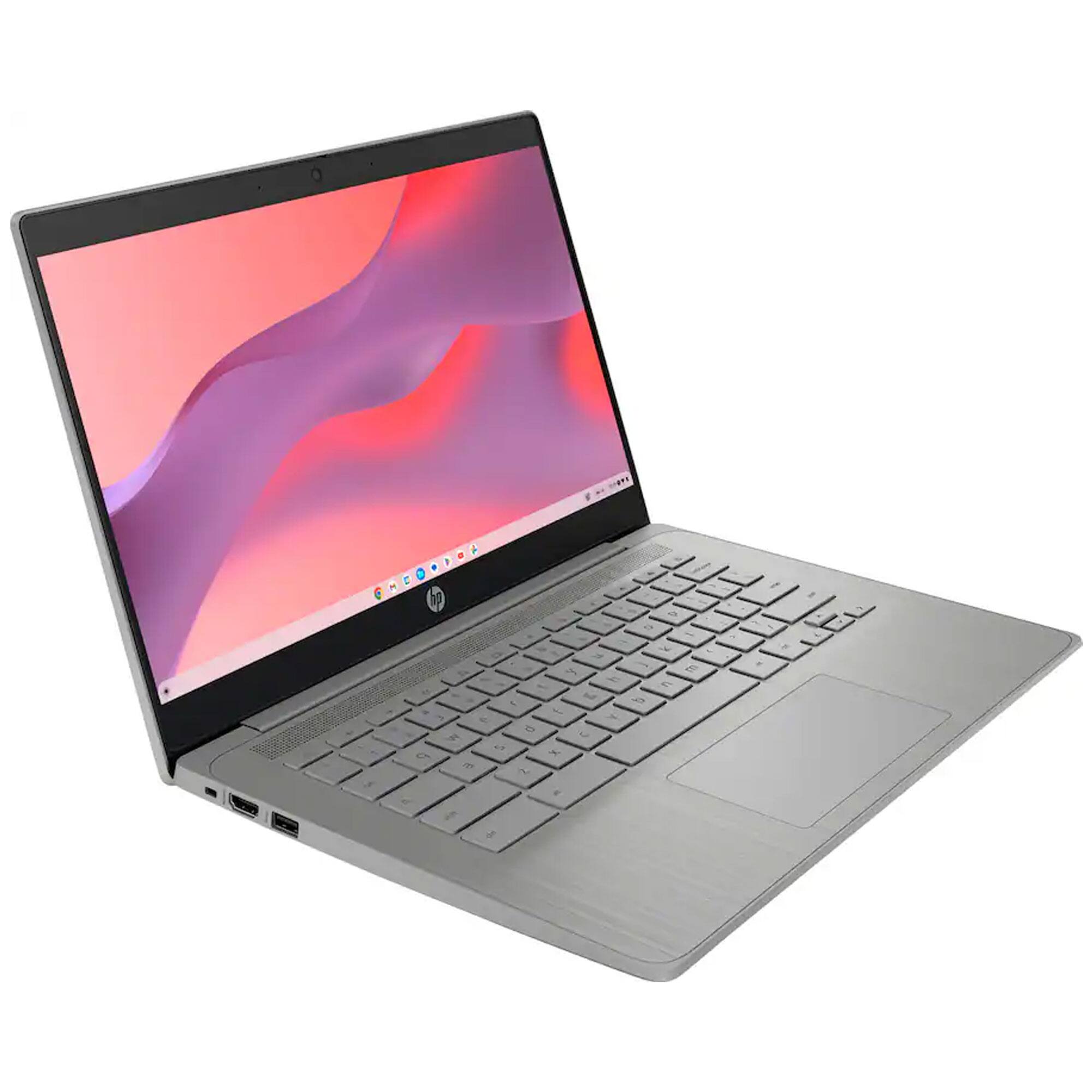 Alt View 2. HP - HP Chromebook 14" HD Laptop - 4GB Memory, 64GB eMMC with Laptop Bag and Cables - Grey.