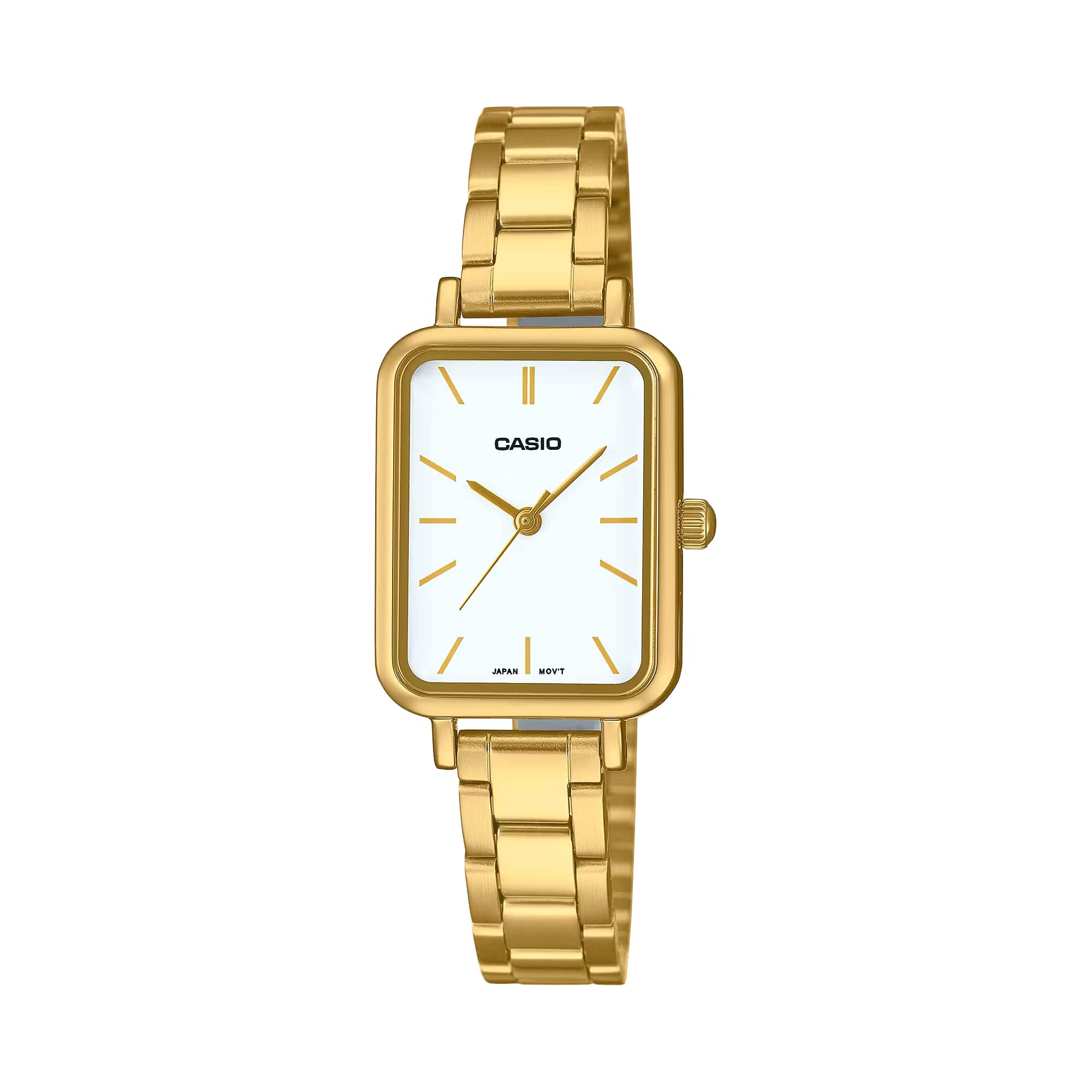 Casio - Women’s Analog Watch White Dial Steel Bracelet - LTP-V009G-7EUDF - Gold