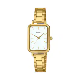 Casio - Women’s Analog Watch White Dial Steel Bracelet - LTP-V009G-7EUDF - Gold