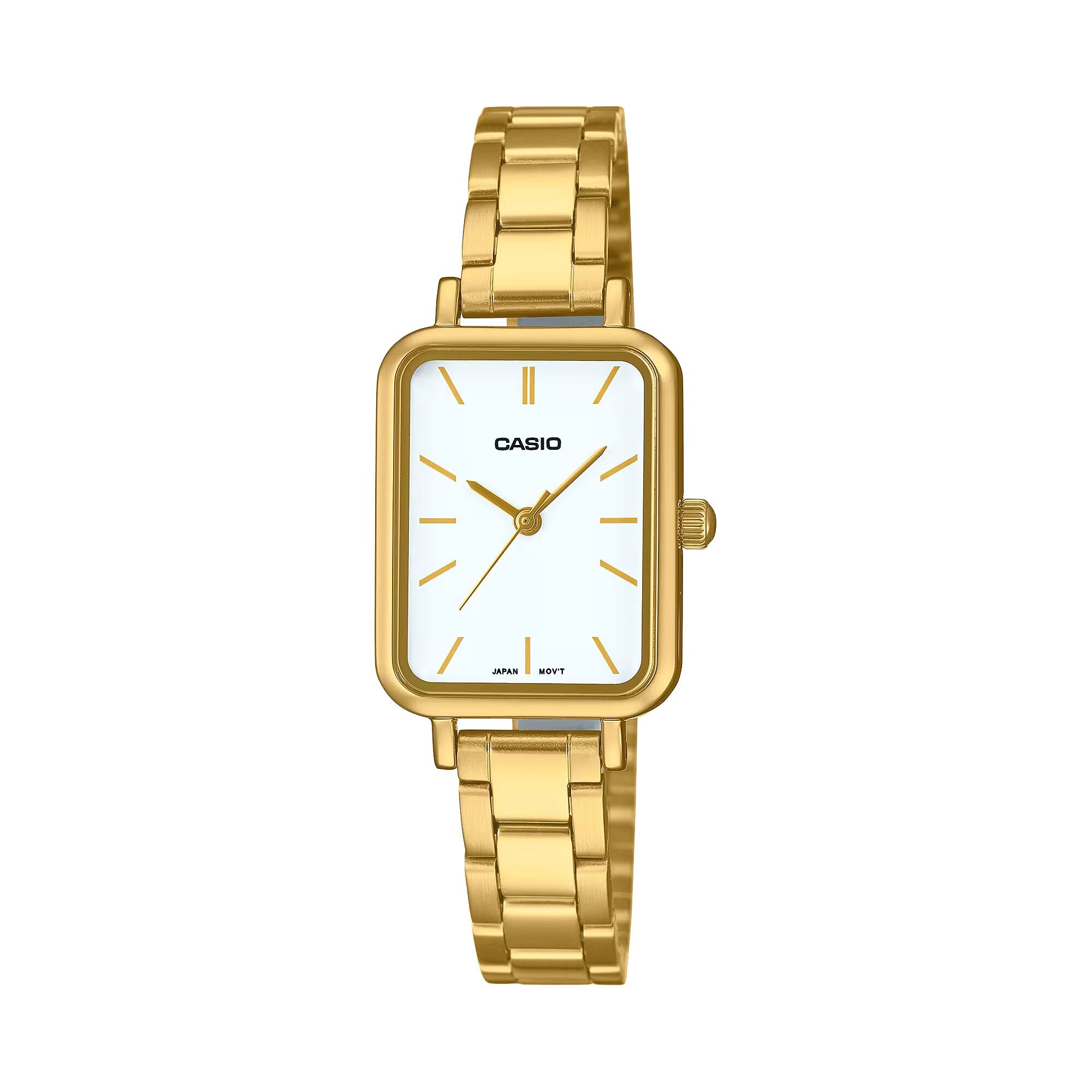 Casio - Women’s Analog Watch White Dial Steel Bracelet - LTP-V009G-7EUDF - Gold