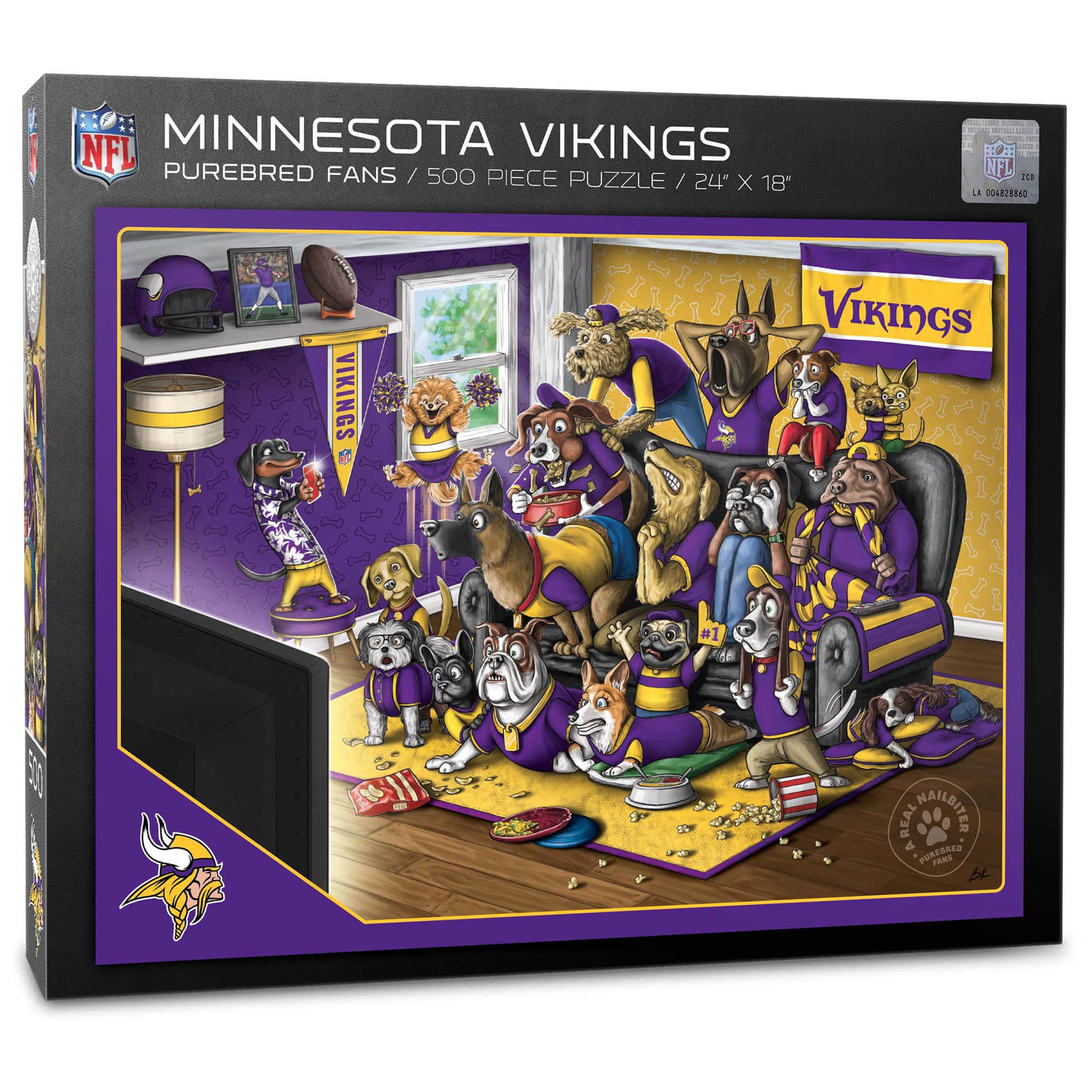 YouTheFan - Minnesota Vikings Purebred Fans 18'' x 24'' A Real Nailbiter 500-Piece Puzzle - Multicolor price history on PriceWatchPro