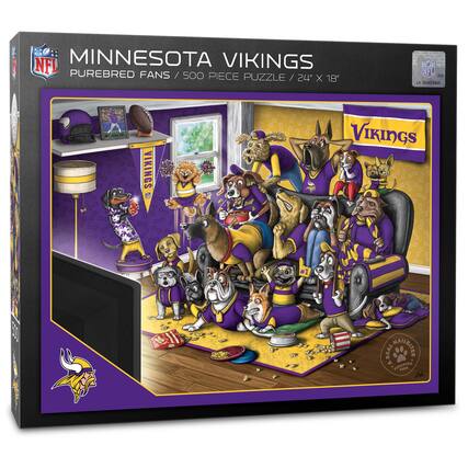 NFL MINNESOTA VIKINGS PUREBRED FANS / 500 PIECE PUZZLE / 24" X 18"
