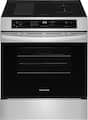 Frigidaire - 30 in. Wide 4 elements 5.3 Cu. Ft. Slide-In Electric Induction Range with Air Fry Convection Bake and Steam Clean - Stainless Steel