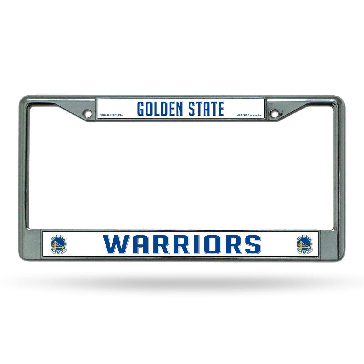 Golden State Warriors - 12" x 6" Standard Size - Chrome Metal License Plate Frame