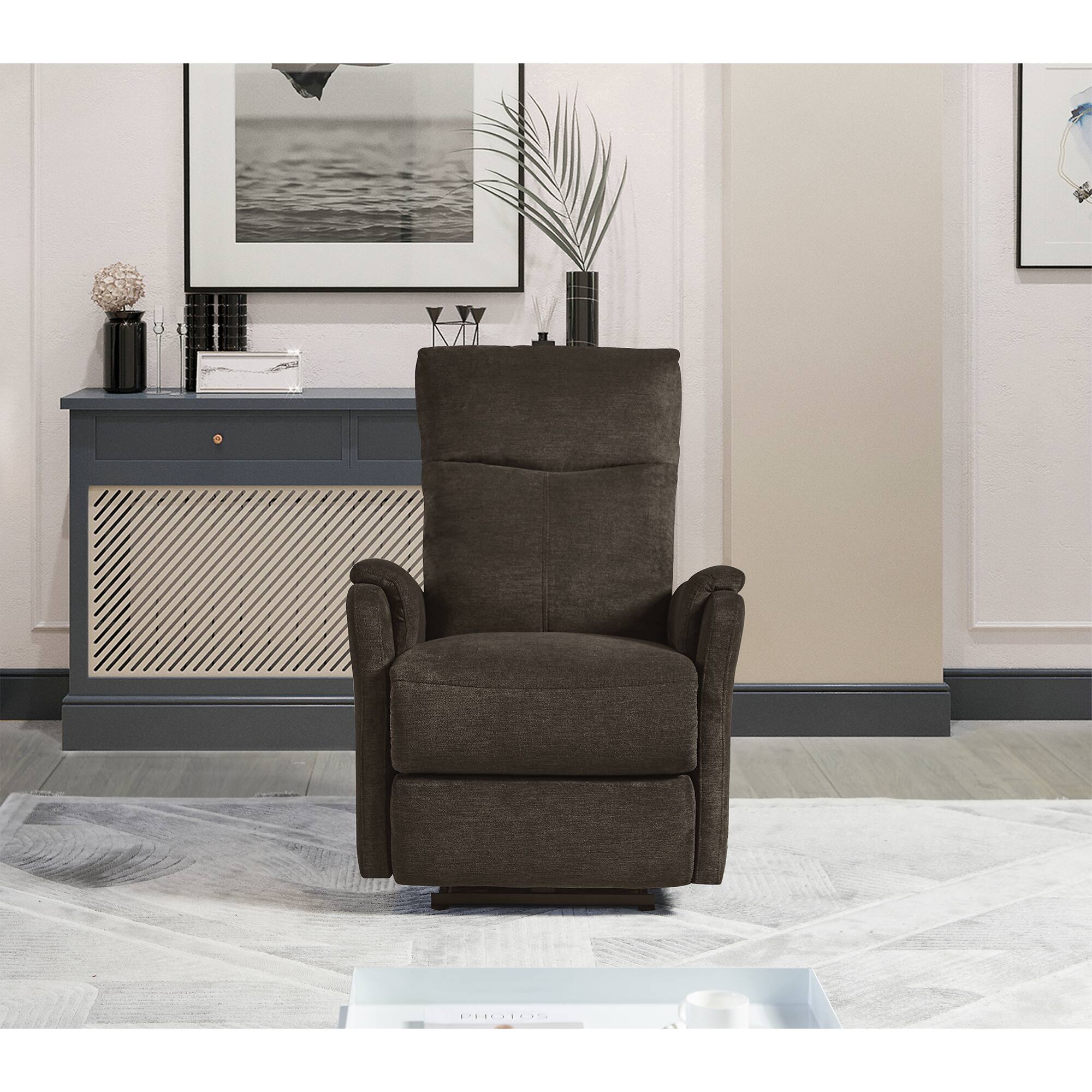 Angle. TinyHomie - Hot selling For 10 Years Recliner Chair With Power function easy control big stocks Recliner Single Chair - Brown.